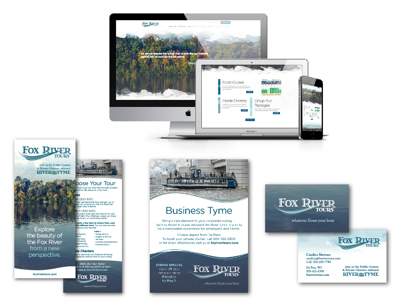 Fox River Tours website and print collateral