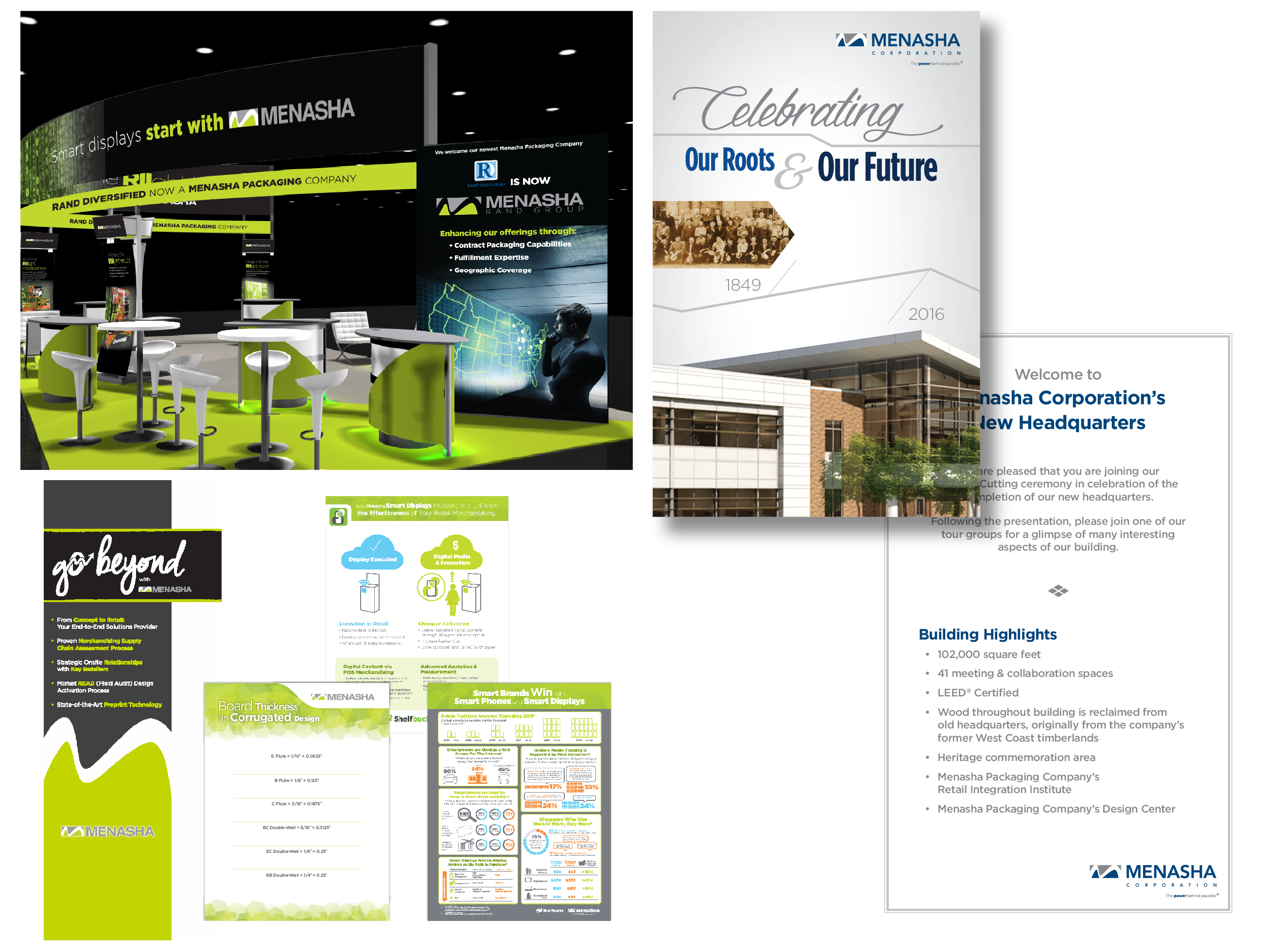 Menasha Packaging and Menasha Corporation print collateral