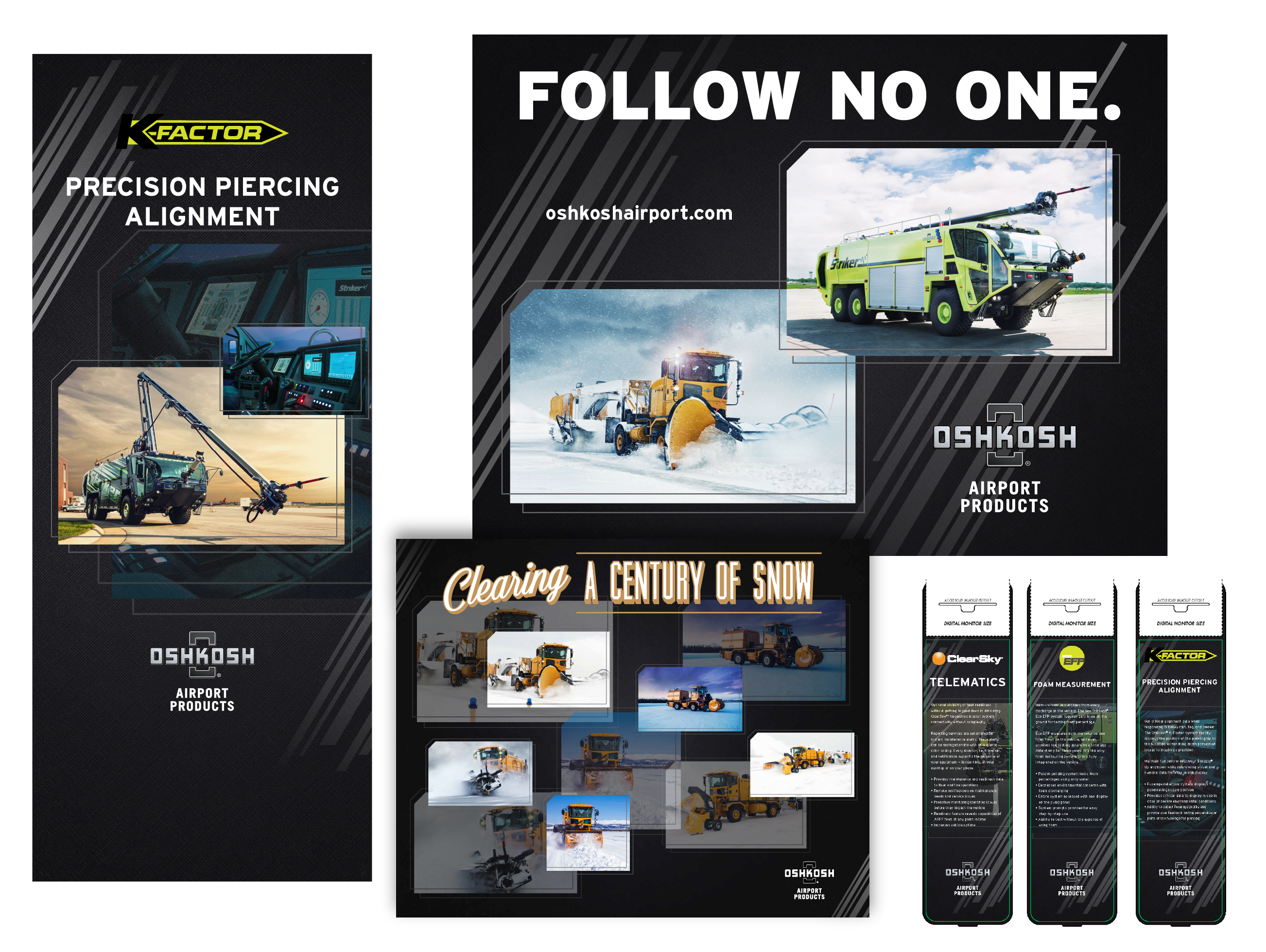 Oshkosh Airport print collateral and tradeshow materials