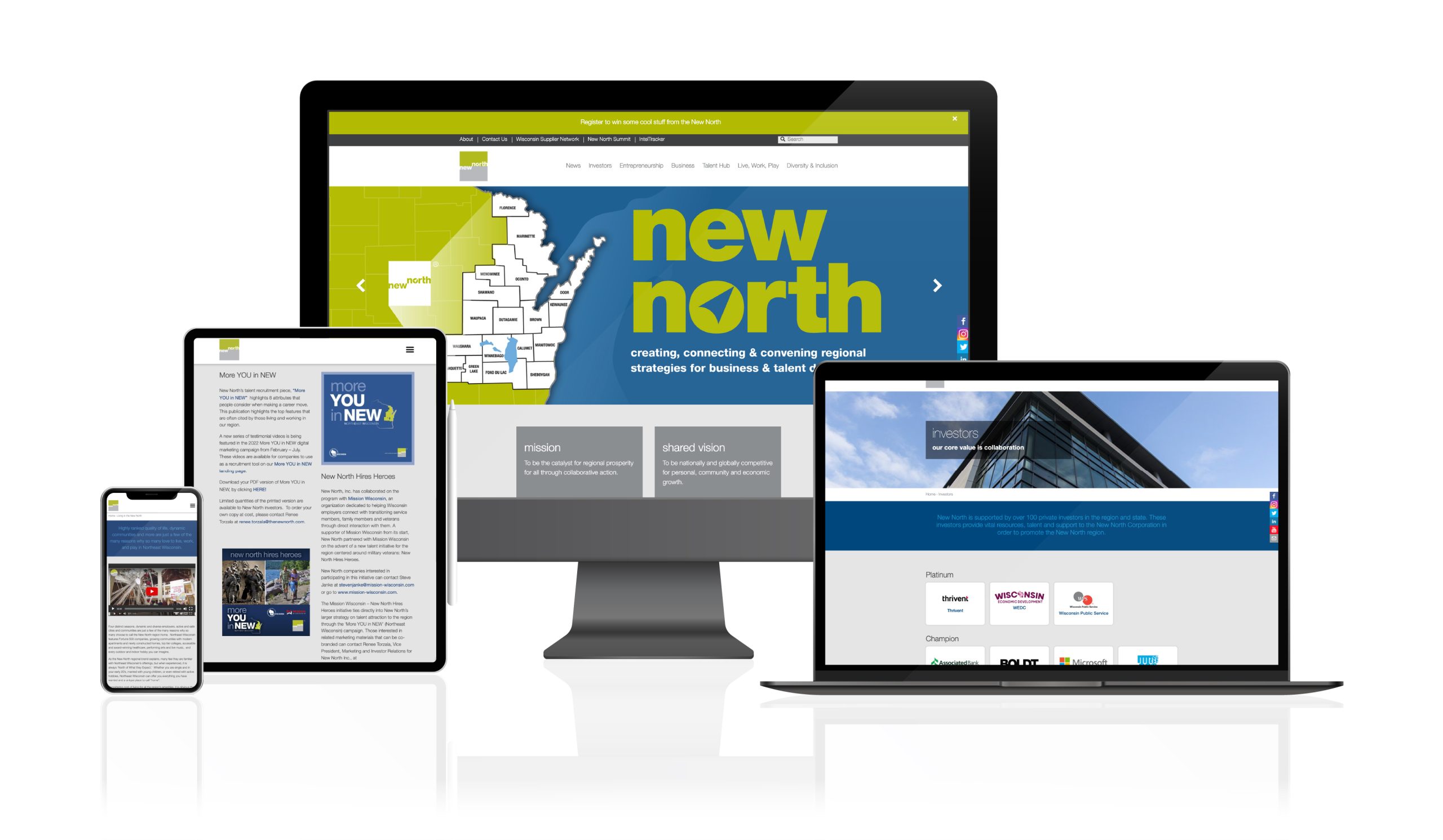 New North Inc website mockup